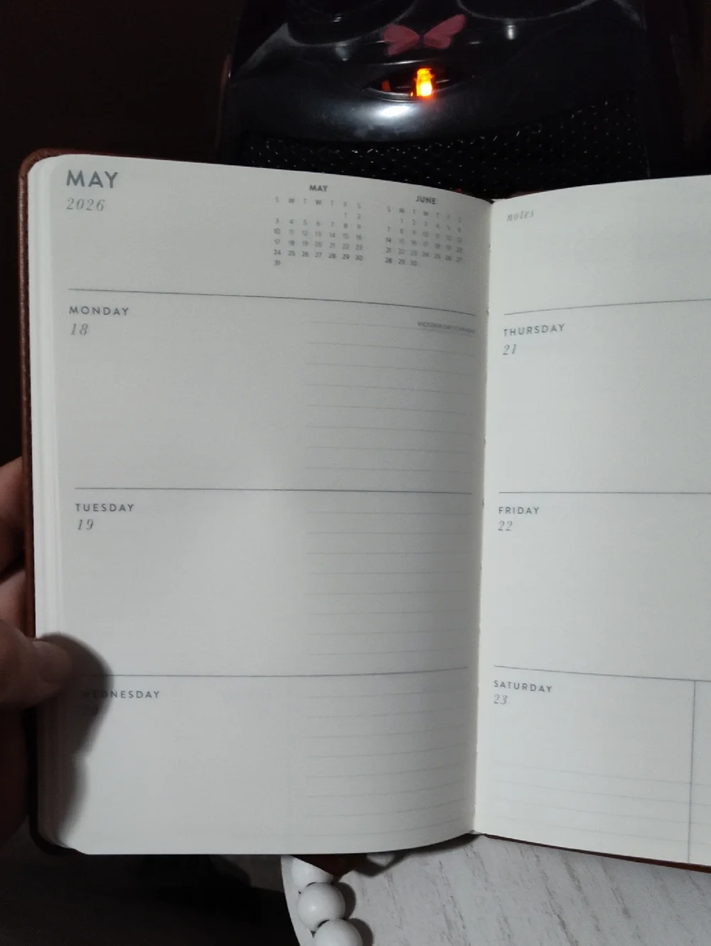 2026 Deluxe Agenda Pocket Planner - Brown With Pocket